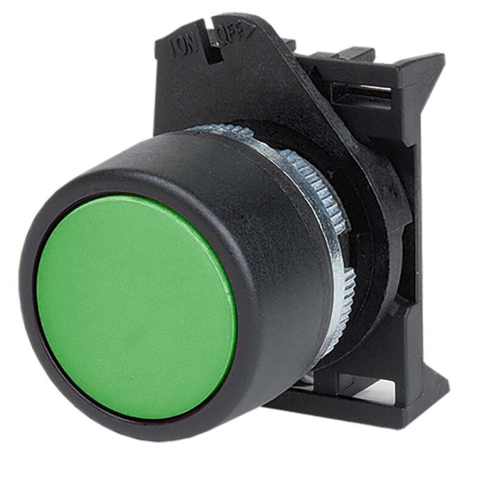 DKC Кнопка плоская прозрачная с фиксацией, зеленая