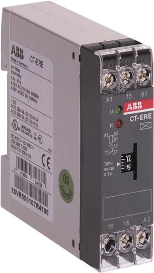 ABB CT-ERE Реле времени CT-ERE задержка на вкл 0,3-30 мин 24V AC/DC, 220-240V AC, 1ПК