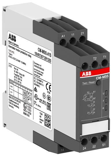 ABB Термисторное реле защиты двигателя CM-MSS.11P 24-240 В AC/DC, 1НО1НЗ, пруж.клеммы