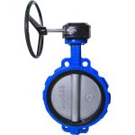 Затвор чугунный с чугунным диском и уплотнением EPDM 32ч1р DN 300 PN 16 межфланцевый, с редуктором, ЛМЗ Семенов