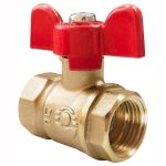 Кран латунный шаровой 11Б27фт1М DN 20 PN 16 бабочка, муфта-муфта, Valfex Optima, VF.217 Кран латунный шаровой 11Б27фт1М DN 20 PN 16 бабочка, муфта-муфта, Valfex Optima, VF.217