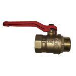 Кран латунный шаровой однотипный 11Б27п1 DN 50 PN 16 рычаг, муфта-штуцер,