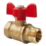 Кран латунный шаровой 11Б27фт1М DN 20 PN 16 бабочка, муфта-штуцер, Valfex Optima, VF.218 Кран латунный шаровой 11Б27фт1М DN 20 PN 16 бабочка, муфта-штуцер, Valfex Optima, VF.218