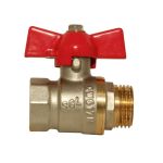 Кран латунный шаровой комбинированный DN 20 PN 25 бабочка, муфта-штуцер, SGLprof