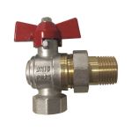 Кран латунный шаровой угловой комбинированный DN 25 PN 40 бабочка, американка, SGL Кран латунный шаровой угловой комбинированный DN 25 PN 40 бабочка, американка, SGL