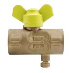Кран латунный газовый 11Б27пМ с заглушкой DN 15 PN 16, бабочка, G1/2-М20х1,5 под манометр Кран латунный газовый 11Б27пМ с заглушкой DN 15 PN 16, бабочка, G1/2-М20х1,5 под манометр