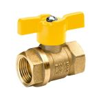 Кран латунный шаровой газовый 11Б27п DN 25 PN 16 (25) бабочка муфта-муфта БАЗ Кран латунный шаровой газовый 11Б27п DN 25 PN 16 (25) бабочка муфта-муфта БАЗ