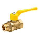 Кран латунный шаровой газовый 11Б27п DN 32 PN 16 (25), рычаг, муфта-штуцер, БАЗ Кран латунный шаровой газовый 11Б27п DN 32 PN 16 (25), рычаг, муфта-штуцер, БАЗ