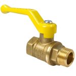 Кран латунный шаровой газовый 11Б27фтМ DN 50 PN 16 рычаг, муфта-штуцер, Valfex, VF.272 Кран латунный шаровой газовый 11Б27фтМ DN 50 PN 16 рычаг, муфта-штуцер, Valfex, VF.272