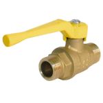 Кран латунный шаровой газовый 11Б27п DN 15 PN 16 (25) рычаг штуцер-штуцер БАЗ Кран латунный шаровой газовый 11Б27п DN 15 PN 16 (25) рычаг штуцер-штуцер БАЗ