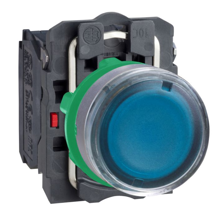 SE Кнопка 22мм 230-240В синяя с подсветкой, заподлицо, пластик C0
