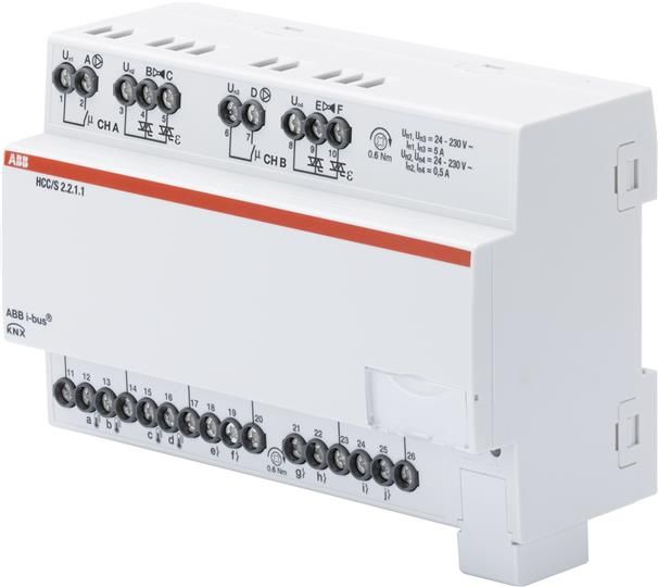 ABB HCC/S2.2.1.1 Контроллер распределительного узла, с 3х точечным управлением, 2х канальный