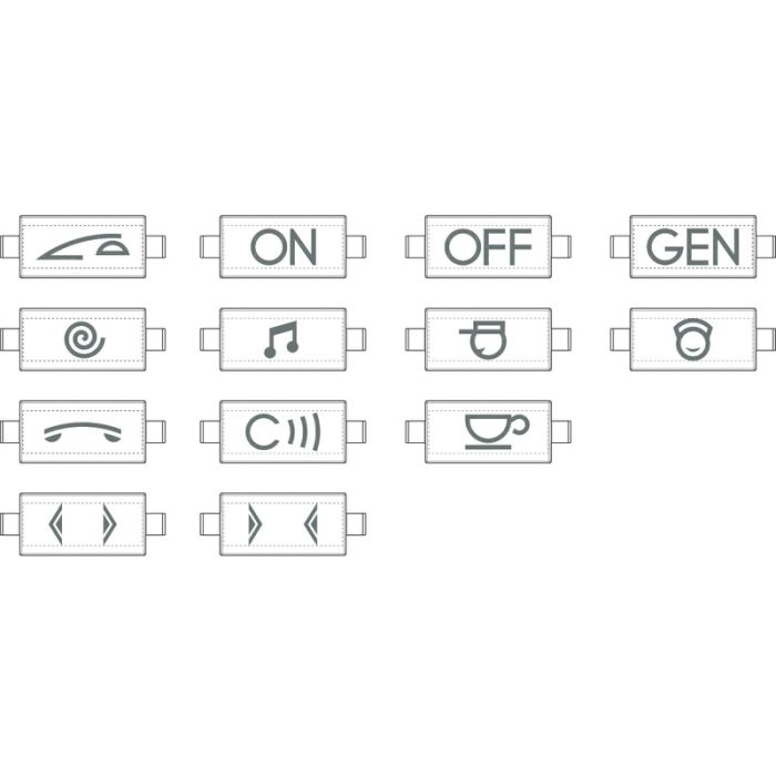 BT LL Антрацит Набор вставок для сменных клавиш Axial, 13 вариантов по 5 штук