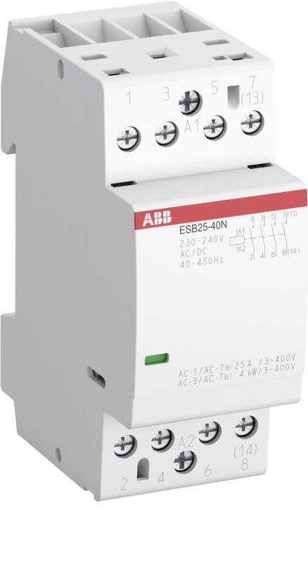 ABB Контактор ESB25-04N-03 модульный (25А АС-1, 4НЗ), катушка 48В AC/DC