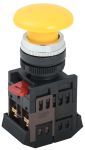 IEK Кнопка AEА-22 Грибок желтый d22мм 1з+1р