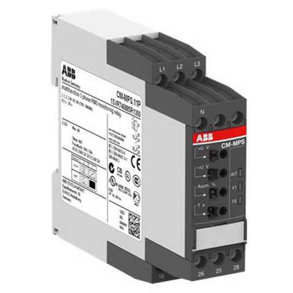 ABB CM-MPS.21S Реле контроля, с контр нуля, Umin/Umax=3х180-220В/240-280BAC, 2ПК, винт.клеммы