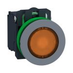 SE КНОПКА 22ММ 230-240В ЖЕЛТАЯ С ПОДСВЕТКОЙ, ЗАПОДЛИЦО, ПЛАСТИК C0