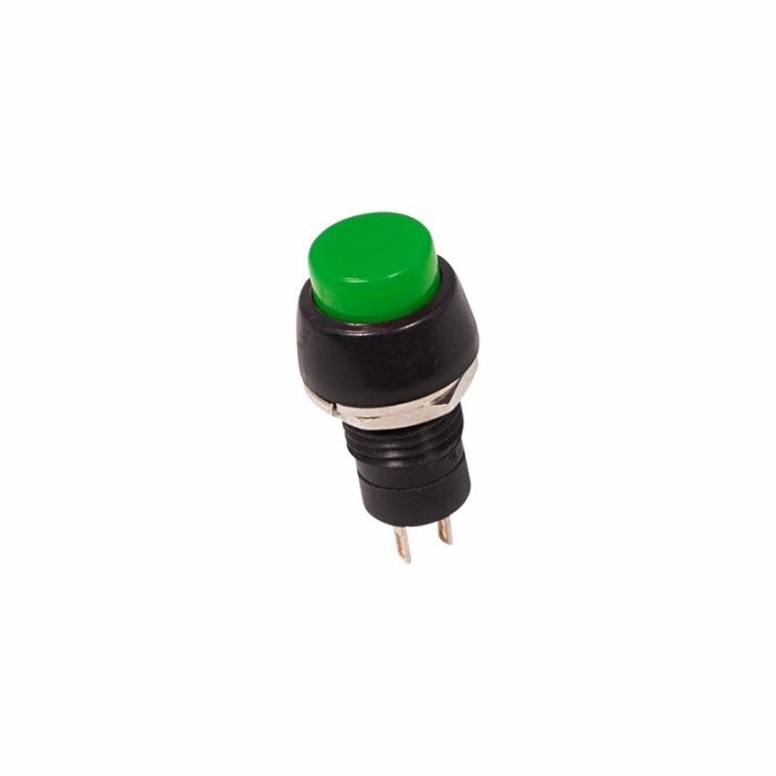 REXANT Выключатель-кнопка 250V 1А (2с) (ON)-OFF Б/Фикс зеленая Micro