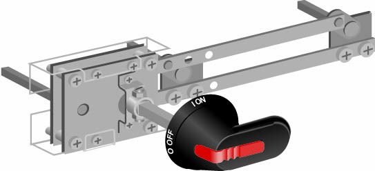 ABB OTZW17 Сблокировка байпасная для 3х рубильников типа OT45..125 на 3 положения I-0-II, с ручкой