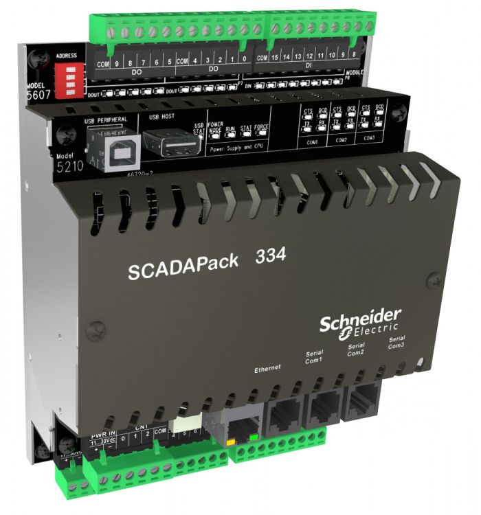 SE ScadaPack 334 RTU, 4 потока, Ladders, 24В, Реле, 2 A/O