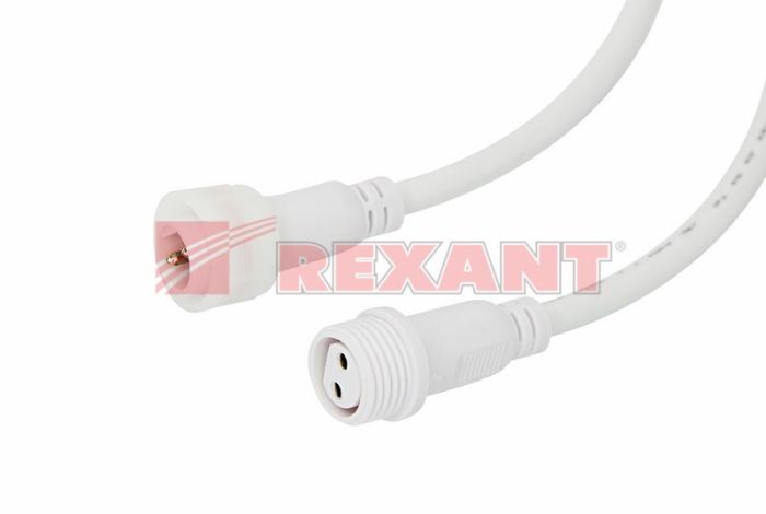 REXANT Соединительный кабель (2pin) герметичный (IP67) 2х1,0мм? белый