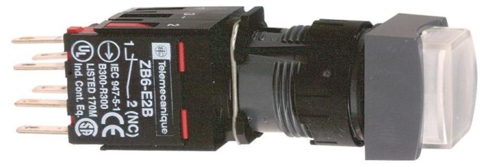 SE Кнопка 16мм 12-24В с подсветкой, белая (XB6CE1B5B)