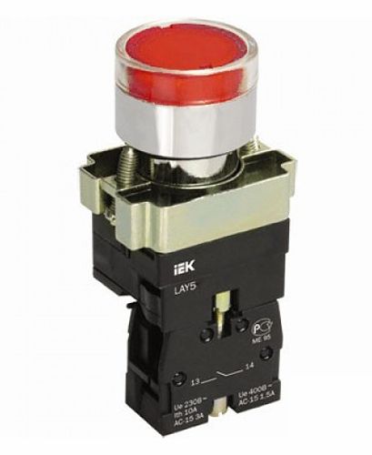 IEK Кнопка управления LAY5-BW3461 с подсветкой красный 1з