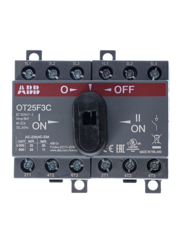 ABB OT25F3С Выключатель-разъединитель реверсивный 3Р 25А с ручкой управления