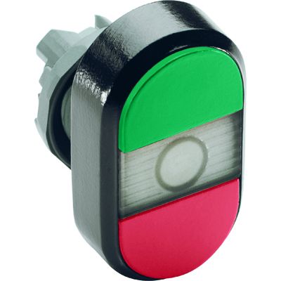 ABB MPD Кнопка двойная MPD3-11С (зеленая/красная) прозрачная линза с тек стом (ON/OFF)