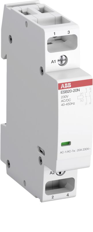 ABB Контактор ESB20-02N-03 модульный (20А АС-1, 2НЗ), катушка 48В AC/DC
