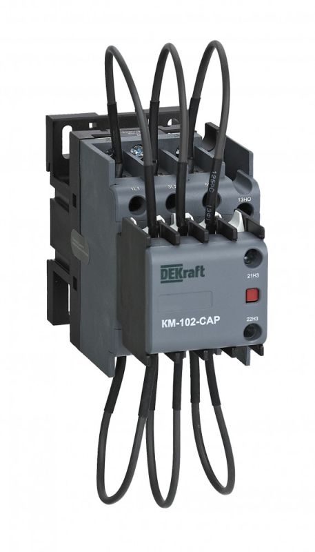 DEKraft Контактор конденсаторый 30кВАр, 220/230В, AC6b, 2НО1НЗ серии КМ-102-CAP