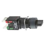 SE XB6 Переключатель 1-0-2 с фиксацией чёрный 1НО+1НЗ