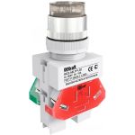 DEKraft ВK-22 Белый Выключатель кнопочный ABLFP D=22мм LED 24В AC/DC ВK-22