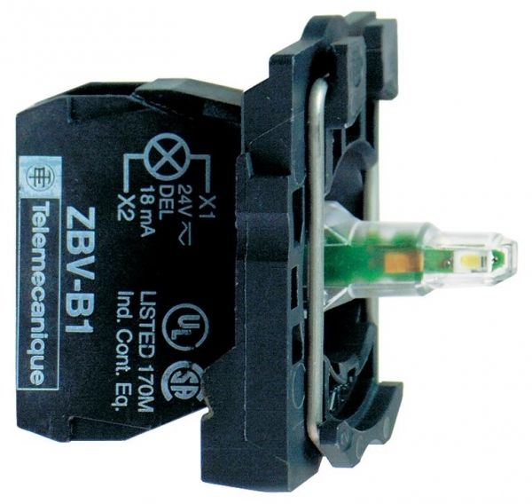 SE XB5 Светосигнальный блок с ламподержателем (LED) желтый 24-120В AC/DC