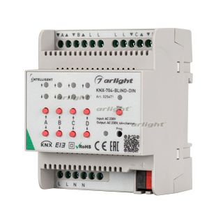 Arlight INTELLIGENT Контроллер штор KNX-704-BLIND-DIN (230V, 4x6A) (INTELLIGENT Пластик)