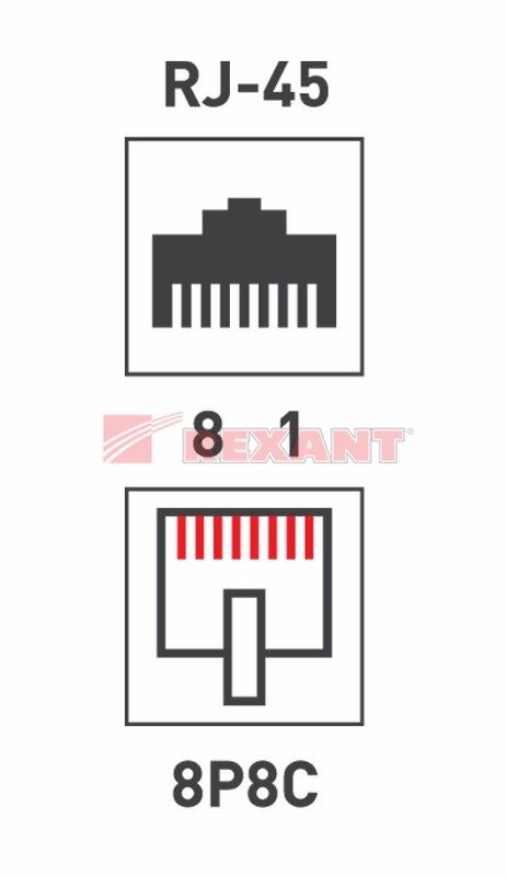 REXANT Гнездо RJ-45 8P8C CAT 5e (экран) ТИП-2