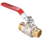 Кран шаровой латунный никелированный DN 25 PN 40 рычаг, штуцер-штуцер, полнопроходной, MVI BV.516.06