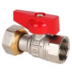 Кран шаровой латунный никелированный DN 20 PN 40 бабочка, муфта-накидная гайка, MVI BV.530.05