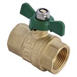 Кран шаровой латунный DN 25 PN 40 бабочка, муфта-муфта, полнопроходной, MVI ''H2O'' BV.713.06