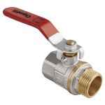 Кран шаровой латунный комбинированный DN 50 PN 25 рычаг, муфта-штуцер, полнопроходной, AquaHit BV.312.09