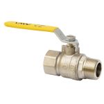 Кран шаровой газовый латунный никелированный DN 20 PN 5 (25) рычаг, муфта-штуцер, полнопроходной, MVI BV.812.05 Кран шаровой газовый латунный никелированный DN 20 PN 5 (25) рычаг, муфта-штуцер, полнопроходной, MVI BV.812.05