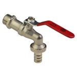 Кран шаровой водоразборный латунный никелированный DN 20 PN 16 рычаг, под шланг MVI BV.633.05 Кран шаровой водоразборный латунный никелированный DN 20 PN 16 рычаг, под шланг MVI BV.633.05