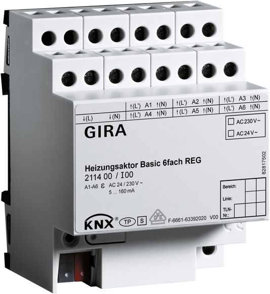 Gira Instabus KNX Исполнительное устройство отопления Basic 6-местн.