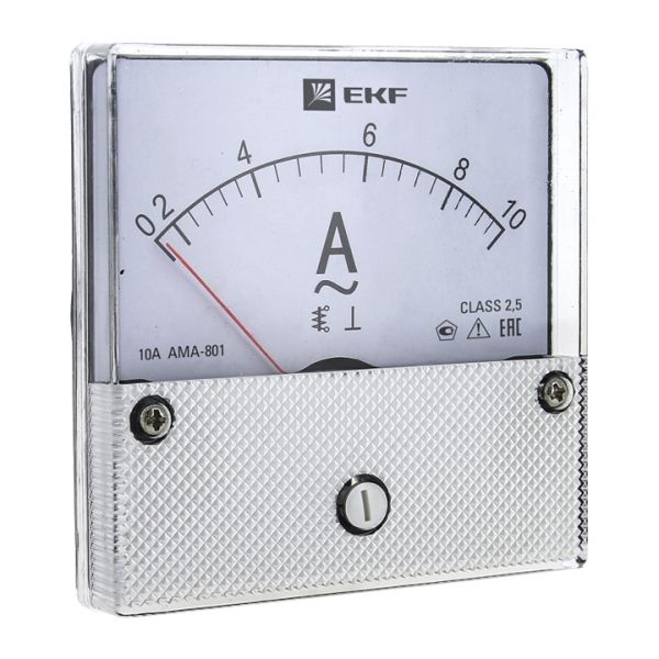 EKF PROxima Амперметр AMA-801 аналоговый на панель (80х80) круглый вырез 1000А трансф. подкл.