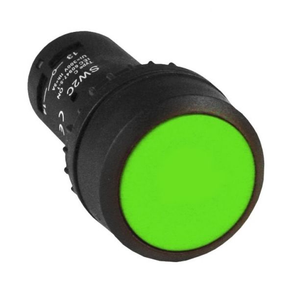 EKF PROxima Кнопка SW2C-11 с фиксацией зеленая NO+NC