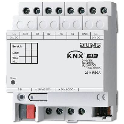 JUNG KNX Аналоговый вход, 4-канальный DIN-рейка