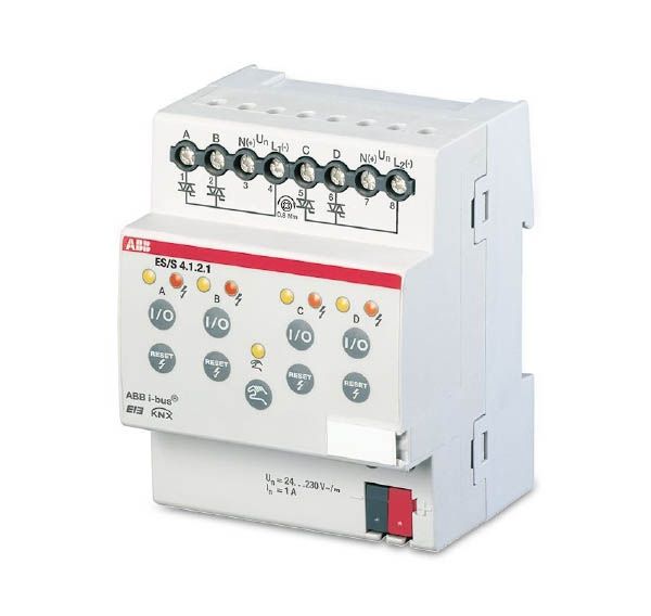 ABB KNX ES/S 4.1.2.1 Актор электронные реле 4-х канальный 24-230V AC/DC 1 А DIN-рейка