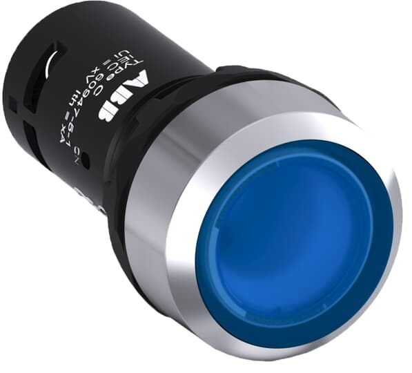 ABB Кнопка с подсветкой CP1-31L-10 синяя 24В AC/DC с плоской клавишей без фиксации 1НО