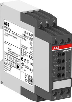 ABB Реле контроля CM-MPS.43P без контр нуля, Umin/Umax=3х300-380В/420- 500BAC, 2ПК, пруж.клеммы