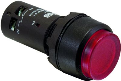 ABB CP Кнопка с подсветкой CP3-12R-10 красная 110-130В AC/DC с выступающей клавишей без фиксации 1НО